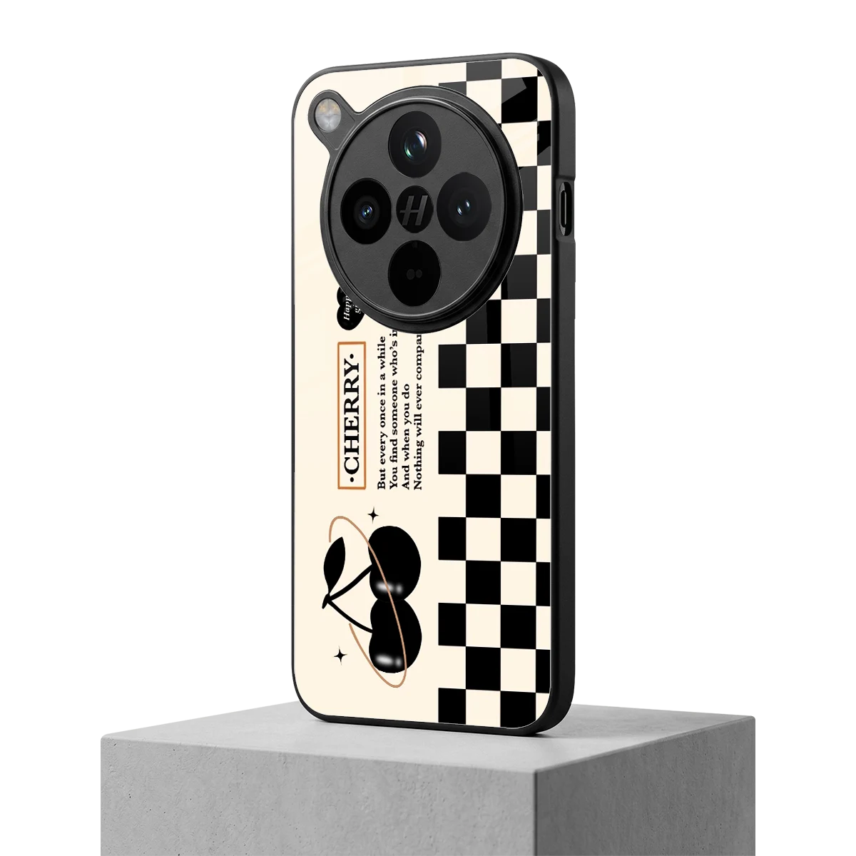 Cherry Checkered oppo find x8 mobile cover | shockproof glass phone case