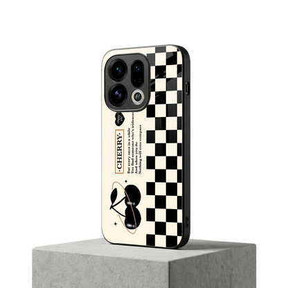Cherry Checkered oppo find x9 mobile cover | shockproof glass phone case