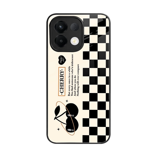 Cherry Checkered back phone cover | glass case for oppo k13 5g