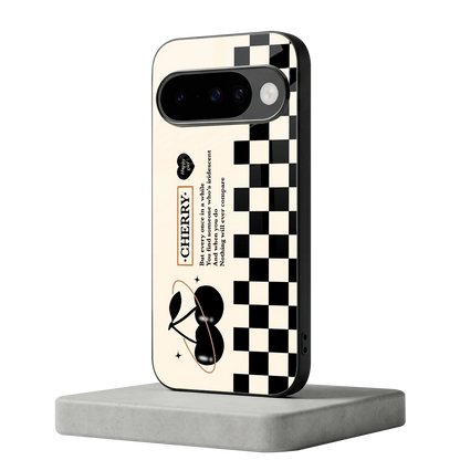Cherry Checkered google pixel 10 mobile cover | shockproof glass phone case