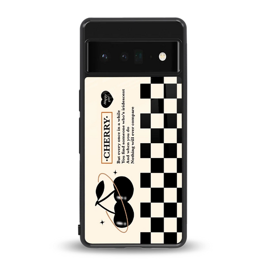 Cherry Checkered back phone cover | glass case for google pixel 6 pro