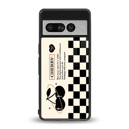 Cherry Checkered back phone cover | glass case for google pixel 7 pro