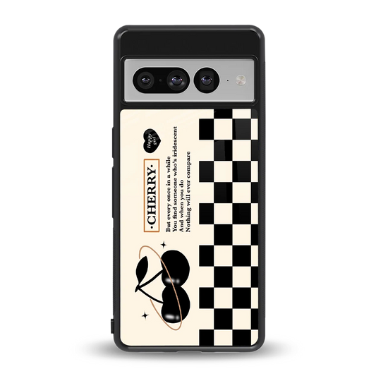 Cherry Checkered back phone cover | glass case for google pixel 7 pro