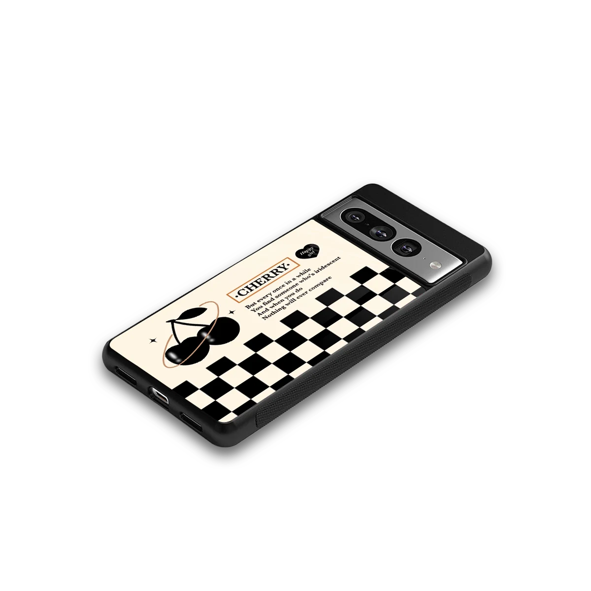 Cherry Checkered google pixel 7 pro mobile cover | shockproof glass phone case