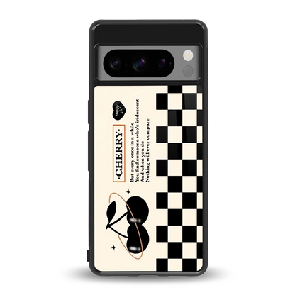 Cherry Checkered back phone cover | glass case for google pixel 8 pro