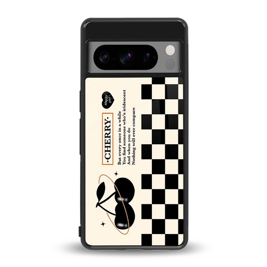 Cherry Checkered back phone cover | glass case for google pixel 8 pro