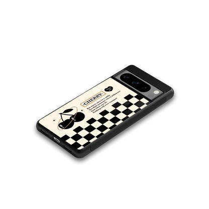 Cherry Checkered google pixel 8 pro mobile cover | shockproof glass phone case