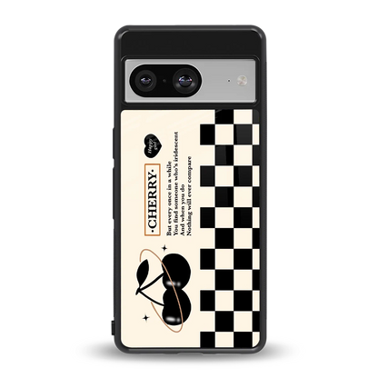 Cherry Checkered back phone cover | glass case for google pixel 8