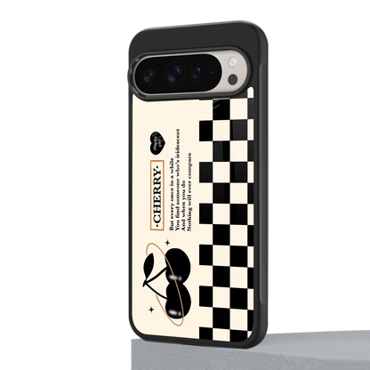 Cherry Checkered google pixel 9 pro xl mobile cover | shockproof glass phone case