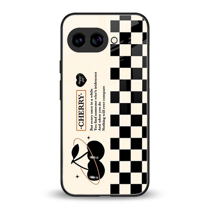 Cherry Checkered back phone cover | glass case for google pixel 10a