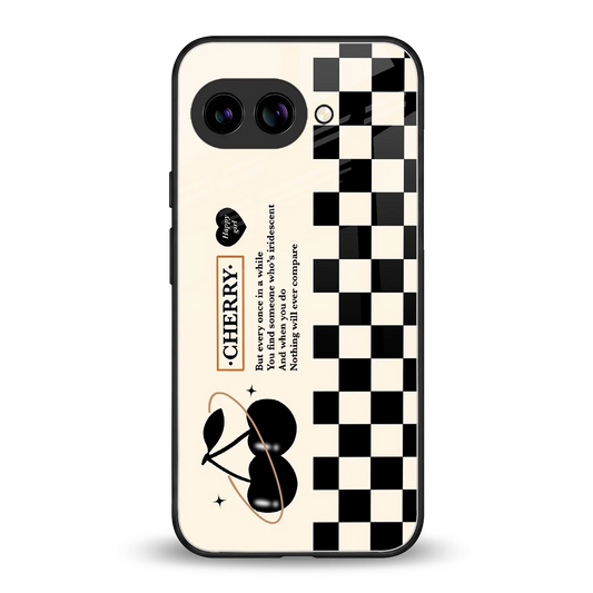 Cherry Checkered back phone cover | glass case for google pixel 10a