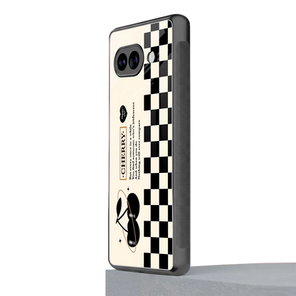 Cherry Checkered google pixel 10a mobile cover | shockproof glass phone case