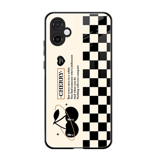 Cherry Checkered back phone cover | glass case for samsung galaxy a06 5g