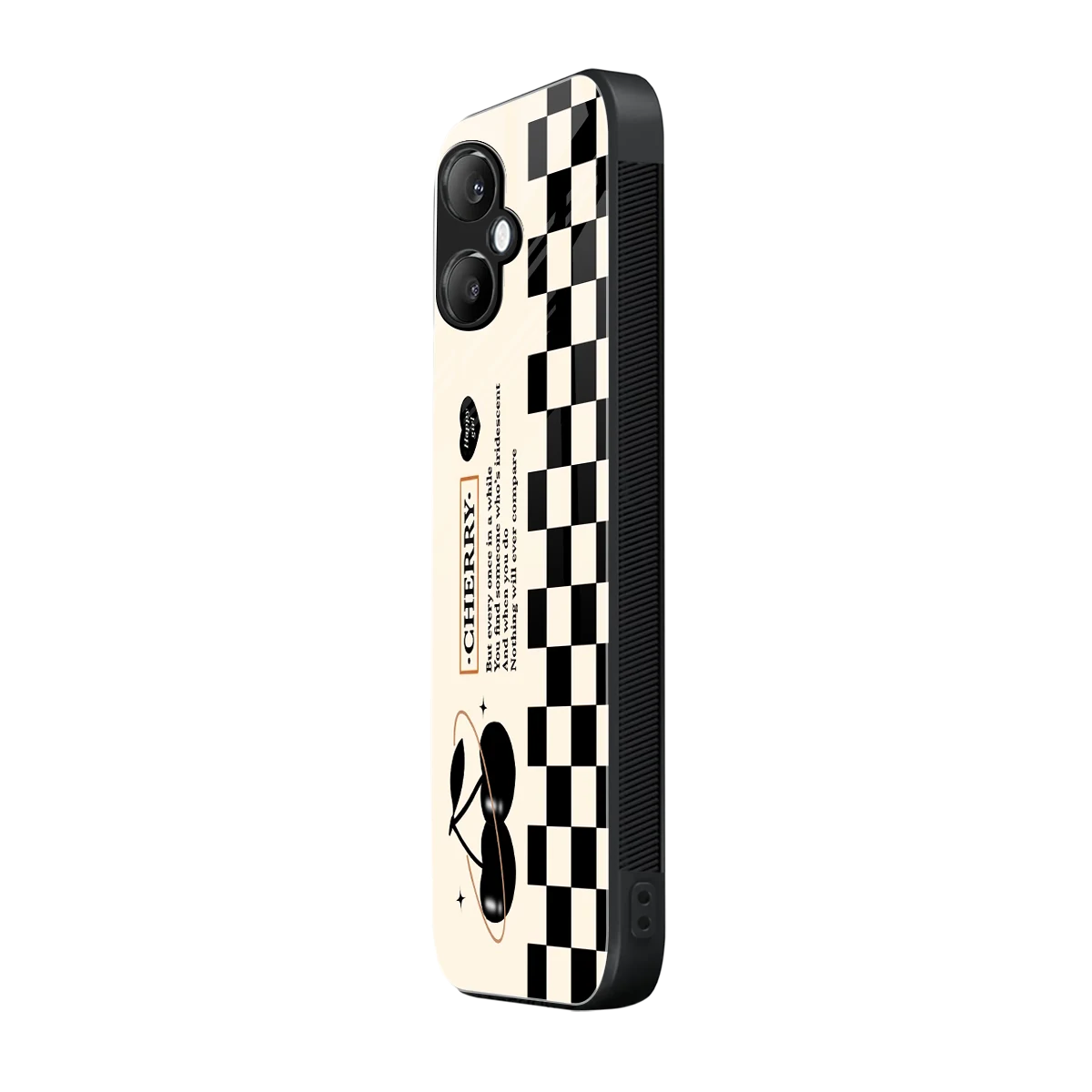 Cherry Checkered samsung galaxy a06 5g mobile cover | shockproof glass phone case