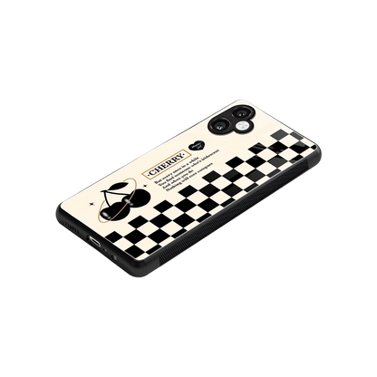 Cherry Checkered stylish phone case for samsung galaxy a06 5g | glossy glass and slim fit