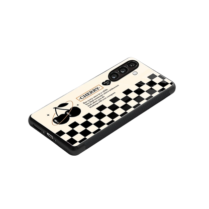 Cherry Checkered stylish phone case for samsung galaxy m35 5g | glossy glass and slim fit