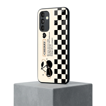 Cherry Checkered samsung galaxy m14 5g mobile cover | shockproof glass phone case