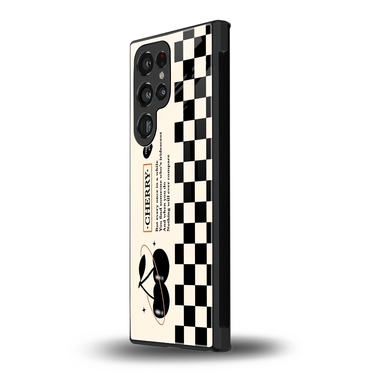Cherry Checkered samsung galaxy s23 ultra mobile cover | shockproof glass phone case