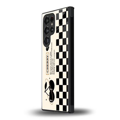 Cherry Checkered samsung galaxy s24 ultra mobile cover | shockproof glass phone case