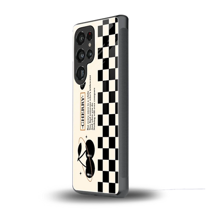Cherry Checkered samsung galaxy s26 ultra mobile cover | shockproof glass phone case