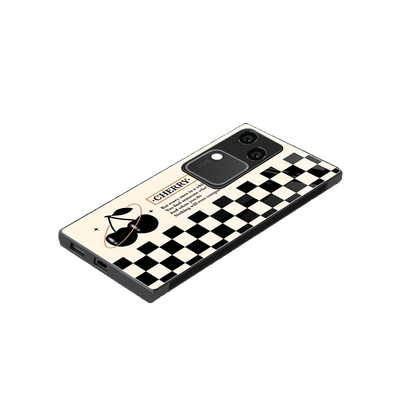 Cherry Checkered stylish phone case for vivo v30 | glossy glass and slim fit