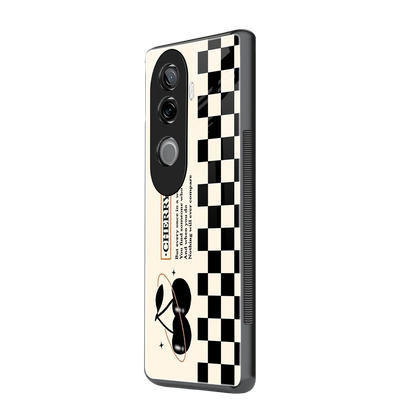 Cherry Checkered vivo v40e mobile cover | shockproof glass phone case