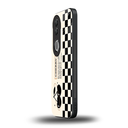 Cherry Checkered vivo v50 mobile cover | shockproof glass phone case