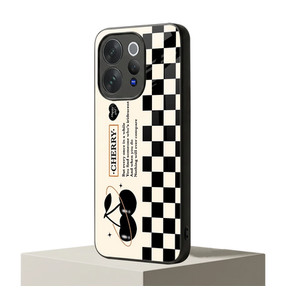 Cherry Checkered vivo v70 mobile cover | shockproof glass phone case
