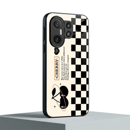 Cherry Checkered vivo x200 fe mobile cover | shockproof glass phone case