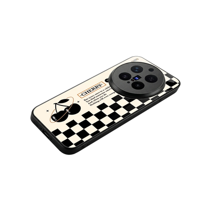 Cherry Checkered stylish phone case for vivo x300 pro | glossy glass and slim fit