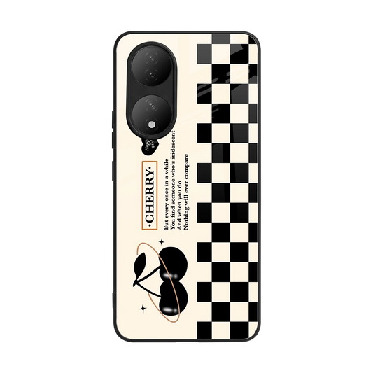 Cherry Checkered back phone cover | glass case for Vivo-y100