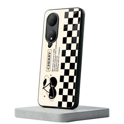 Cherry Checkered Vivo-y100 mobile cover | shockproof glass phone case