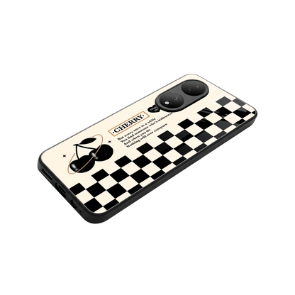 Cherry Checkered stylish phone case for Vivo-y100 | glossy glass and slim fit
