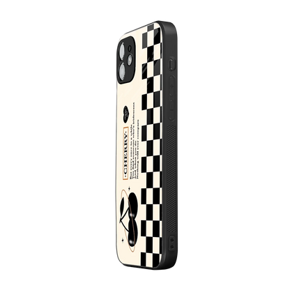 Cherry Checkered iphone 12 mobile cover | shockproof glass phone case