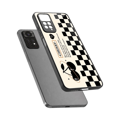 Cherry Checkered sleek redmi note 11 pro cover with tempered glass back and TPU edges