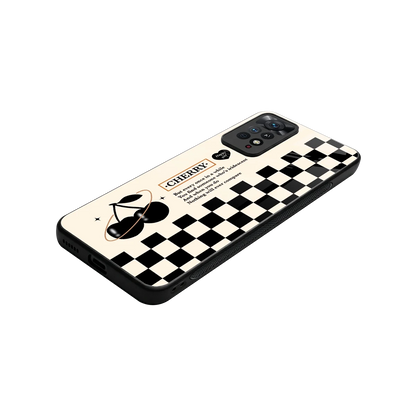 Cherry Checkered stylish phone case for redmi note 11 pro | glossy glass and slim fit