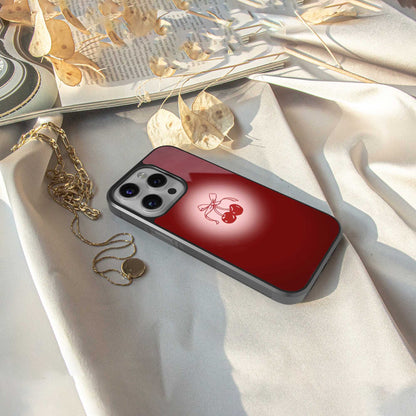 Cherry Bow Phone Case for Iphone 16 | Glass Case