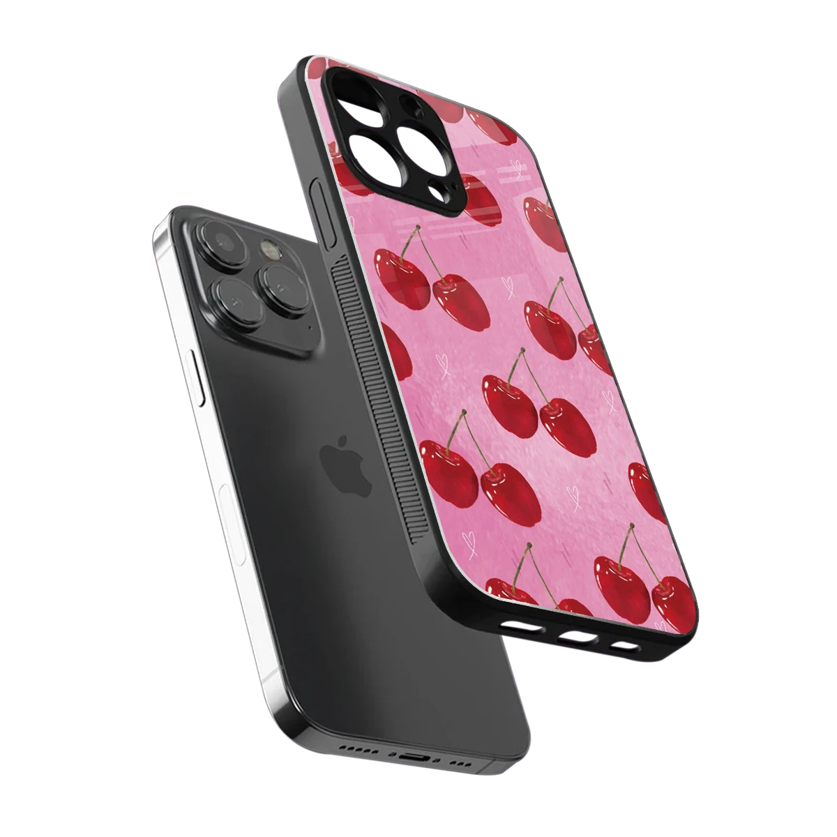 Cherrylicious sleek iphone 13 pro cover with tempered glass back and TPU edges