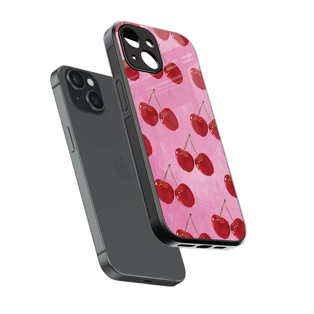 Cherrylicious sleek iphone 13 cover with tempered glass back and TPU edges