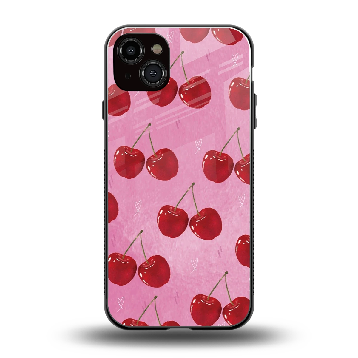 Cherrylicious back phone cover | glass case for iphone 15 plus