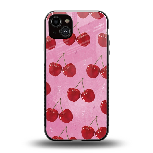 Cherrylicious back phone cover | glass case for iphone 14 plus