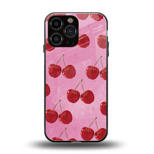 Cherrylicious back phone cover | glass case for iphone 15 pro max