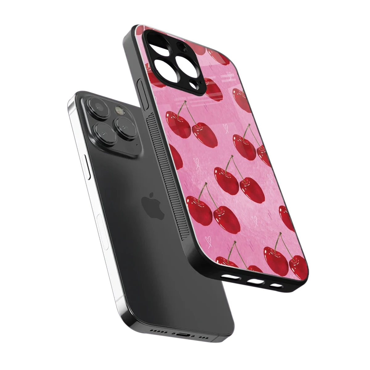 Cherrylicious sleek iphone 15 pro max cover with tempered glass back and TPU edges