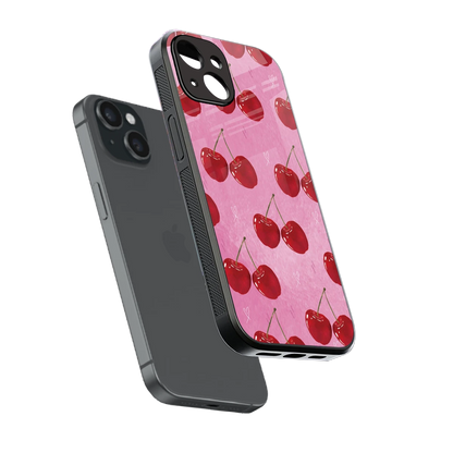 Cherrylicious sleek iphone 15 cover with tempered glass back and TPU edges