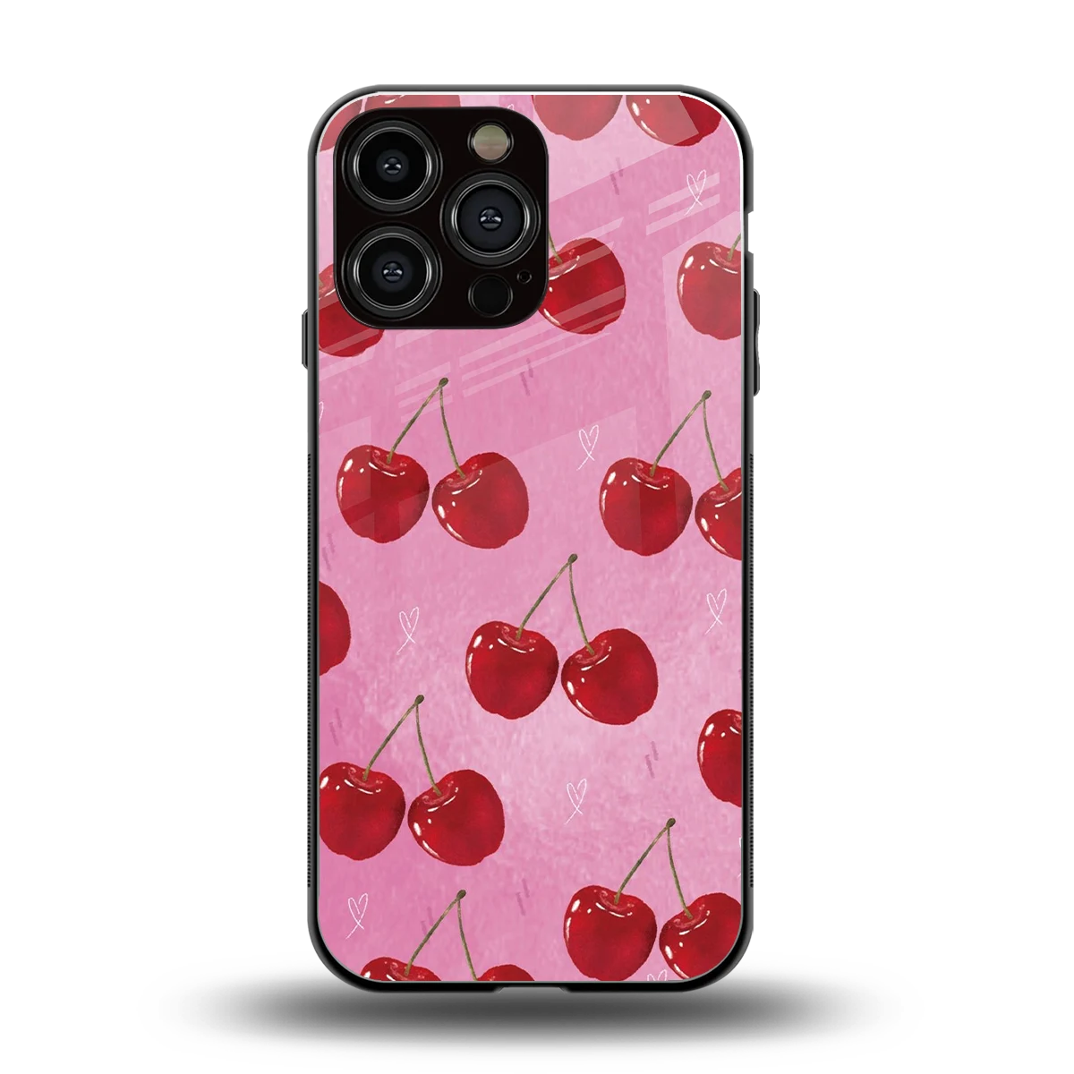 Cherrylicious back phone cover | glass case for iphone 16 pro max