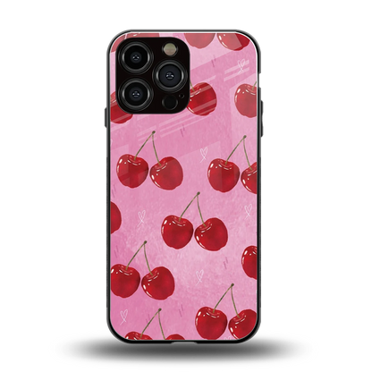 Cherrylicious back phone cover | glass case for iphone 16 pro max