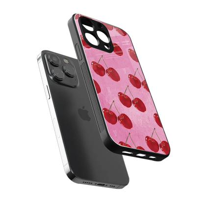 Cherrylicious sleek iphone 16 pro max cover with tempered glass back and TPU edges