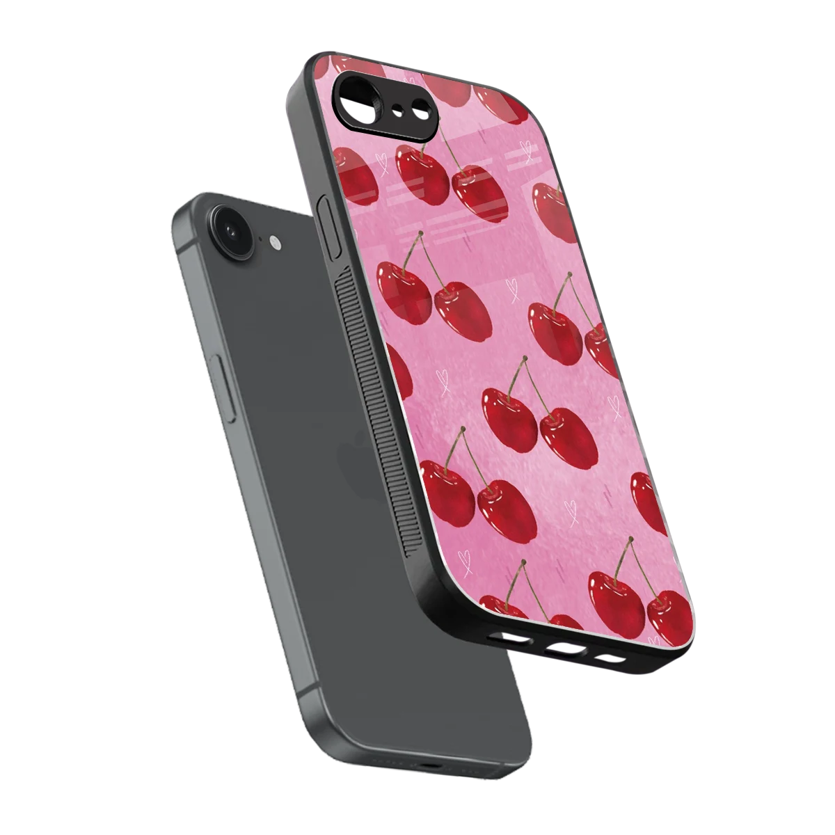 Cherrylicious sleek iphone 16e cover with tempered glass back and TPU edges
