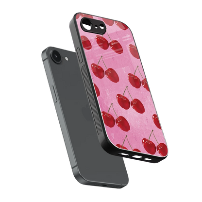 Cherrylicious sleek iphone 16e cover with tempered glass back and TPU edges
