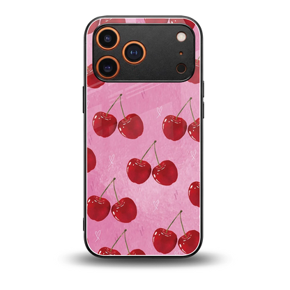Cherrylicious back phone cover | glass case for iphone 17 pro